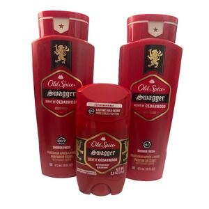2 Old Spice Swagger Cedarwood Body Wash 16oz & 1‎ Antiperspirant Deodorant 2.6oz